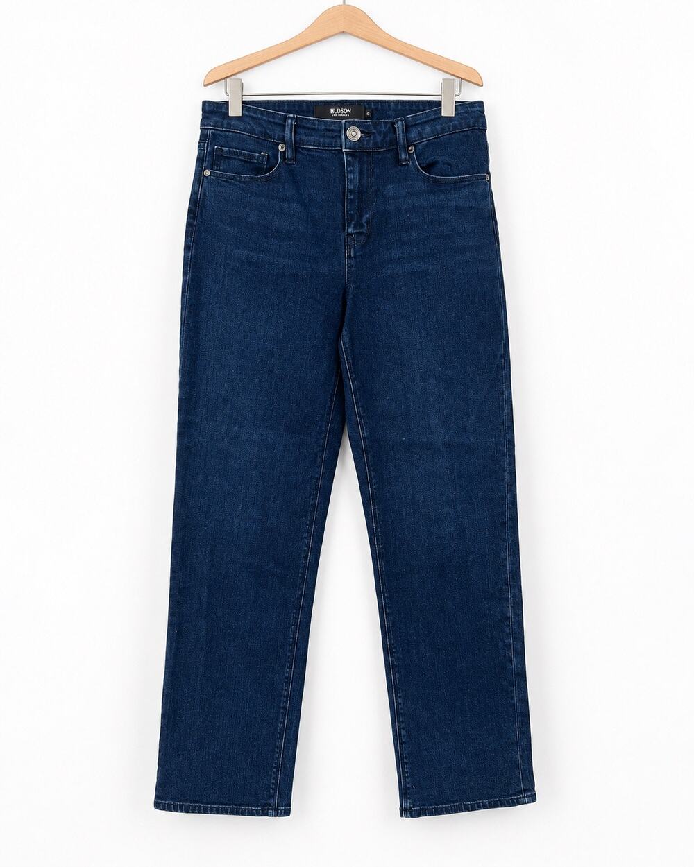 Hudson High-Rise Straight Leg Jeans Women Size 6 Blue Denim Stretch Pants